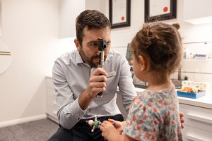 Children’s eye examination at Rose Optometry in Berry NSW